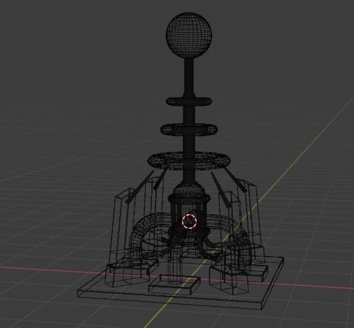 Tesla coil turret Low-poly 3D model_6