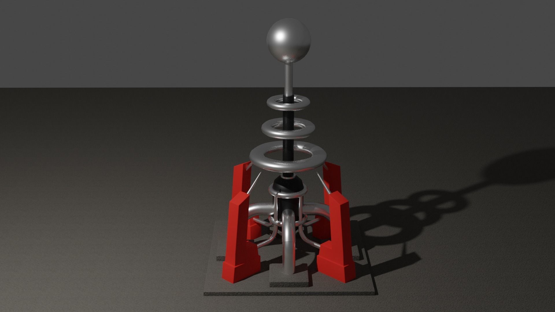 Tesla coil turret Low-poly 3D model_2