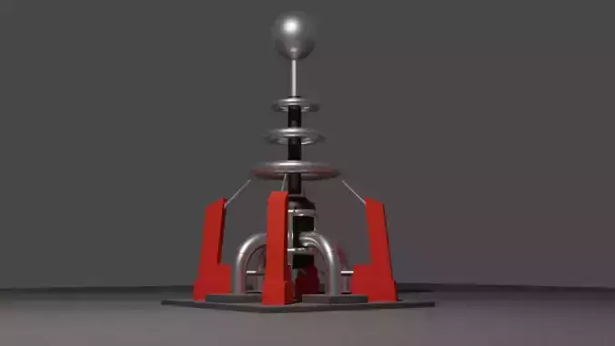 Tesla coil turret Low-poly 3D model