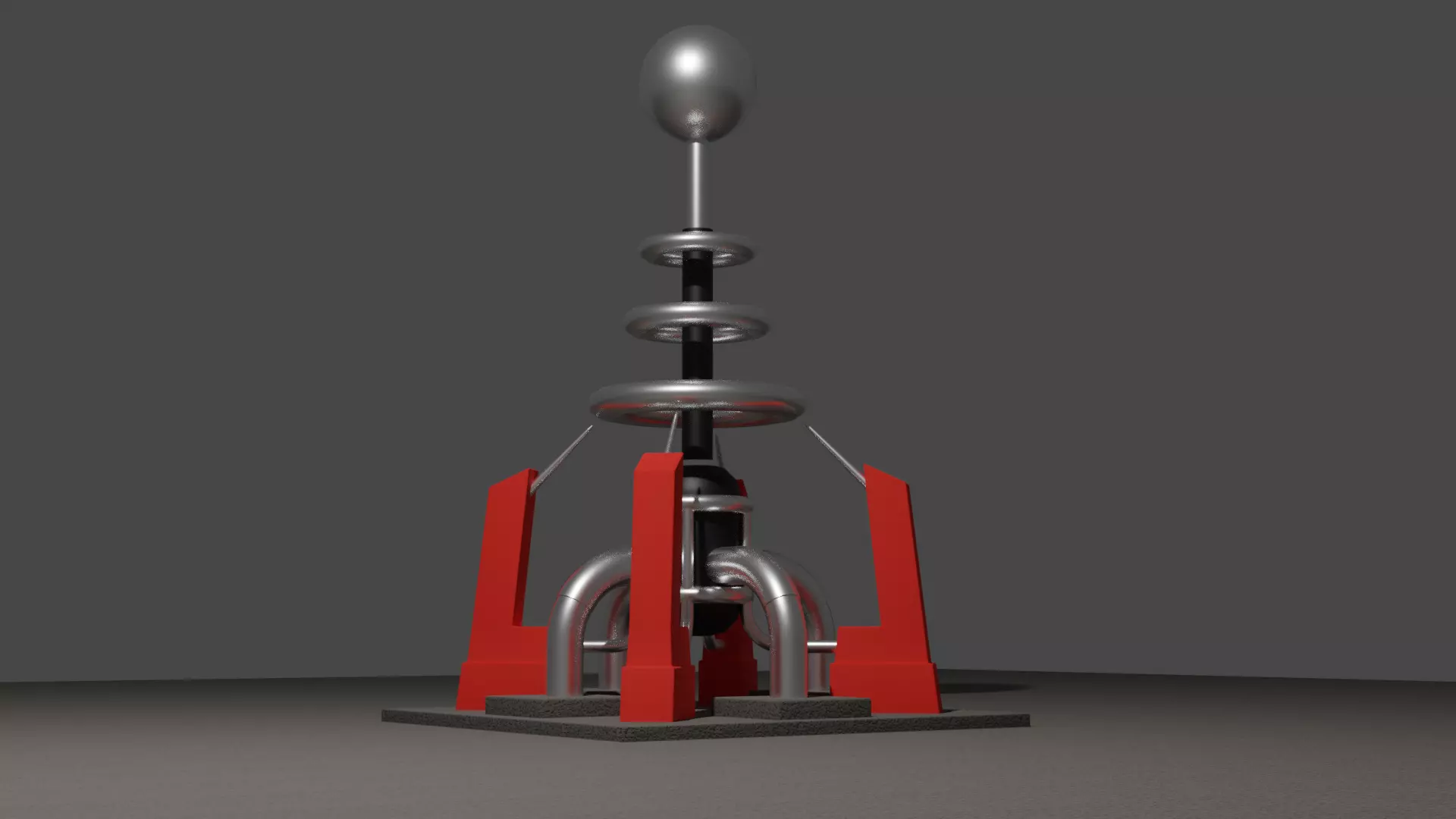 Tesla coil turret Low-poly 3D model_0