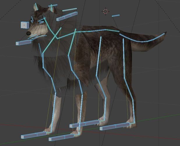 Wolf Rigged Animated and Game Ready Free low-poly 3D model_21