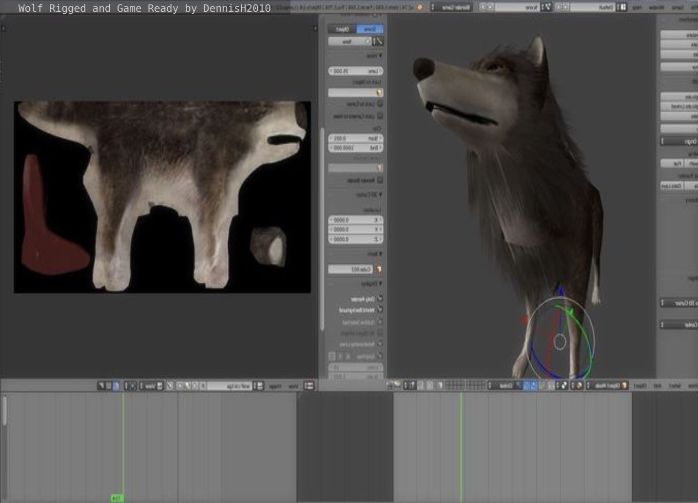 Wolf Rigged Animated and Game Ready Free low-poly 3D model_25