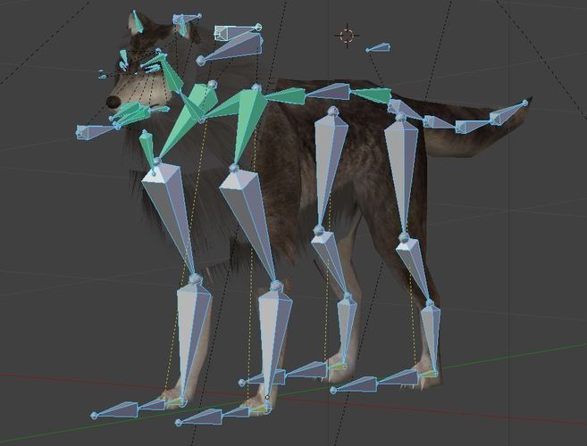 Wolf Rigged Animated and Game Ready Free low-poly 3D model_43