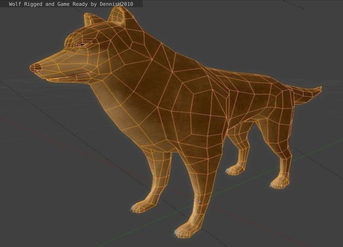 Wolf Rigged Animated and Game Ready Free low-poly 3D model_24