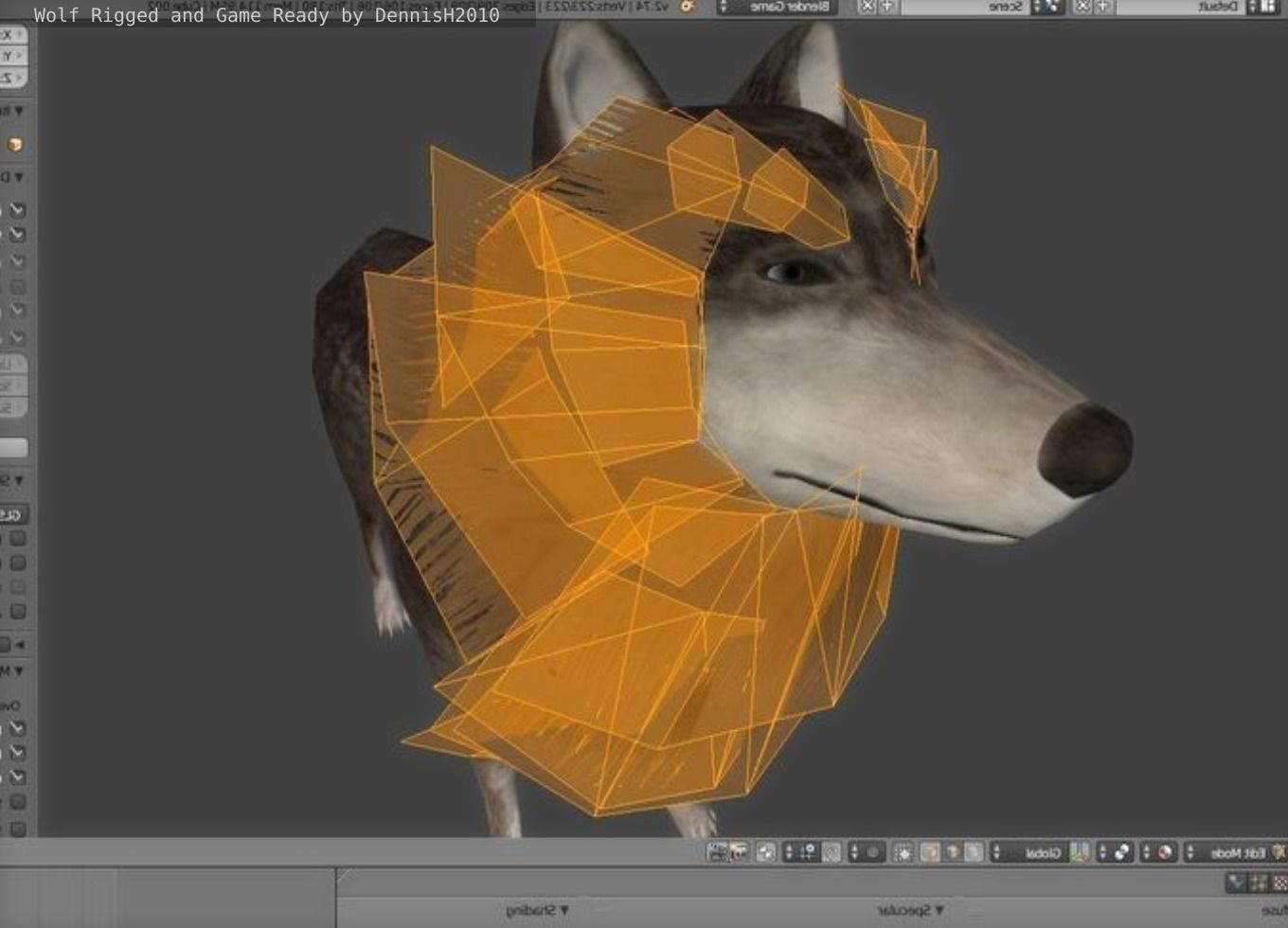 Wolf Rigged Animated and Game Ready Free low-poly 3D model_20