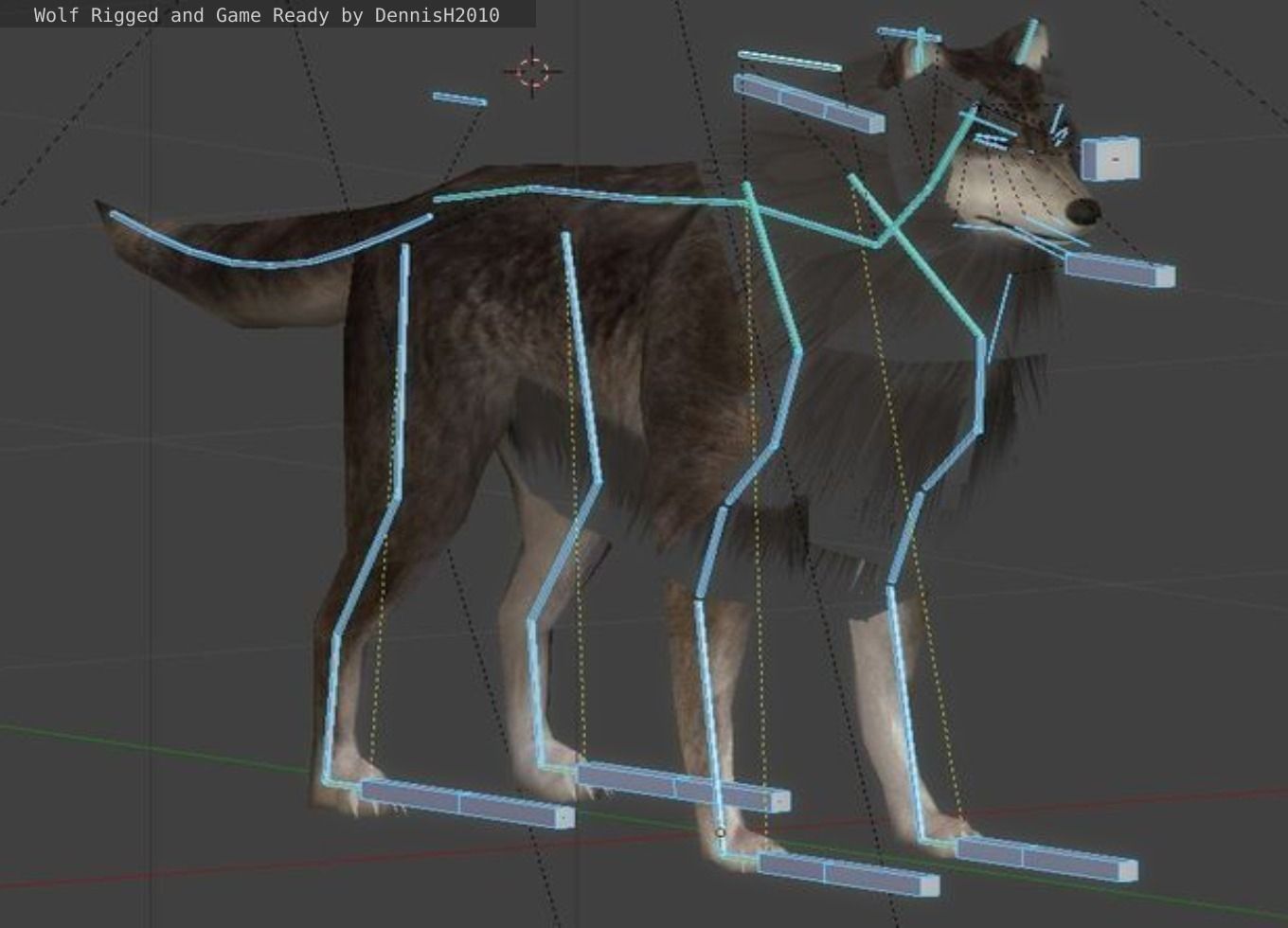 Wolf Rigged Animated and Game Ready Free low-poly 3D model_9