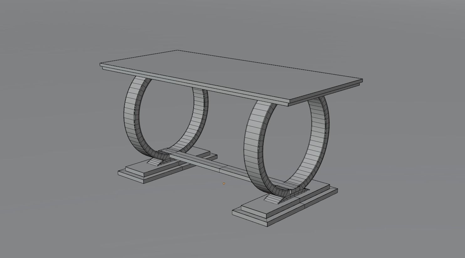 Minimalist table  Low-poly 3D model_3