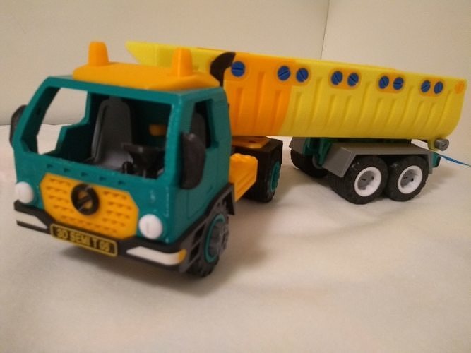 Semi dump truck toy - fully 3D printable - assembly experience 3D print model
