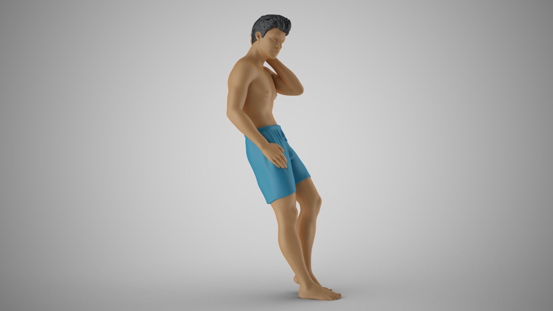 Man on the Beach 3D print model_4