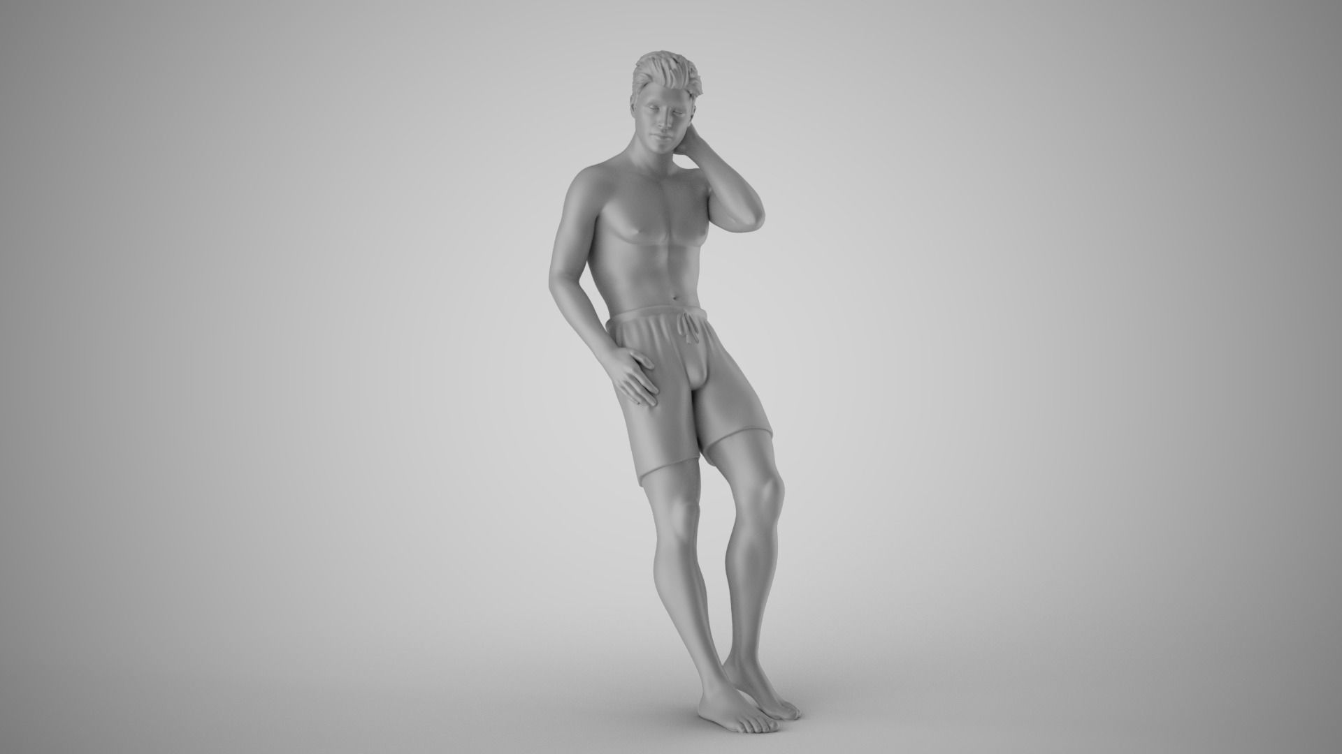 Man on the Beach 3D print model_2