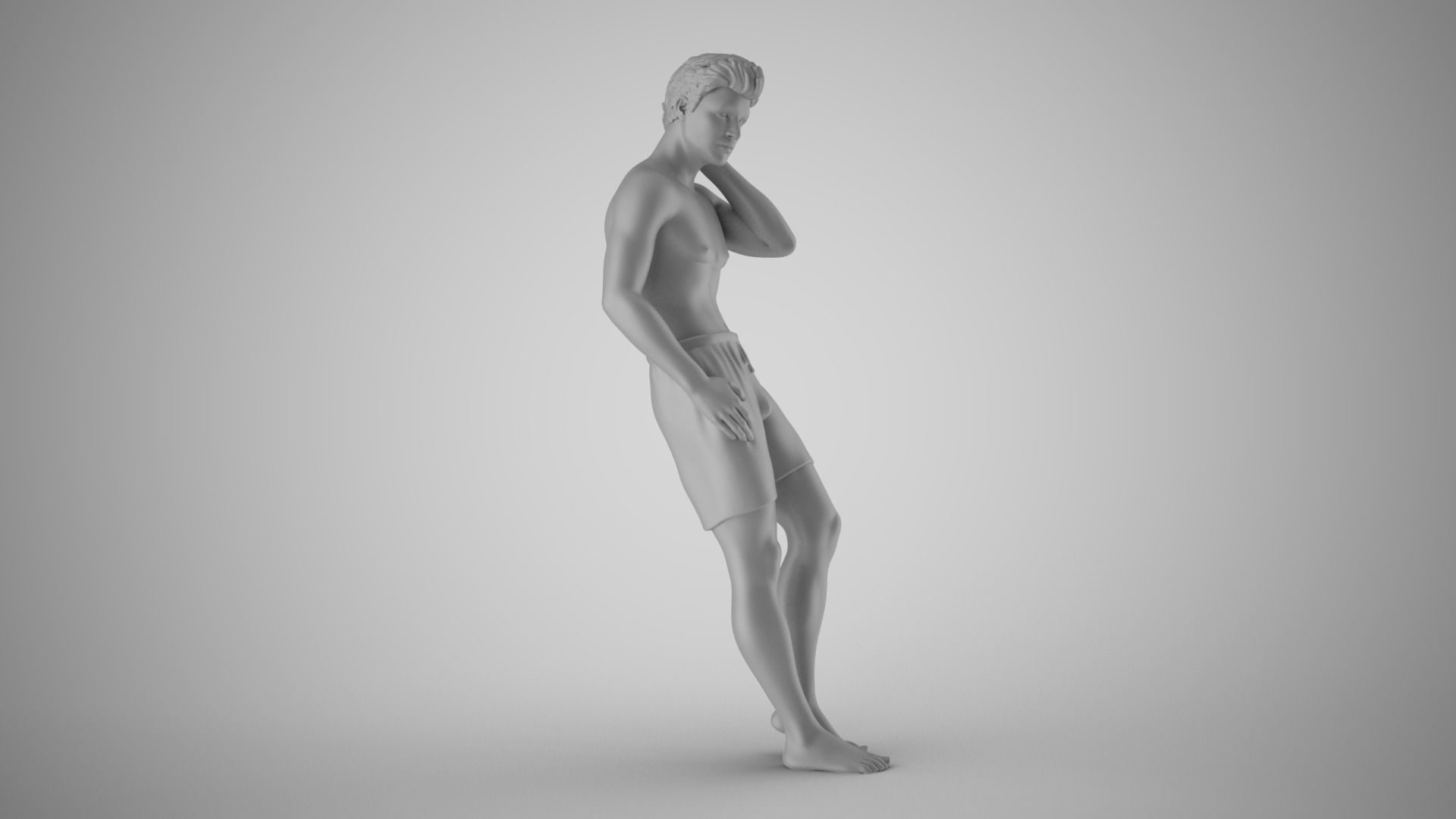 Man on the Beach 3D print model_3