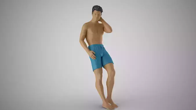 Man on the Beach 3D print model