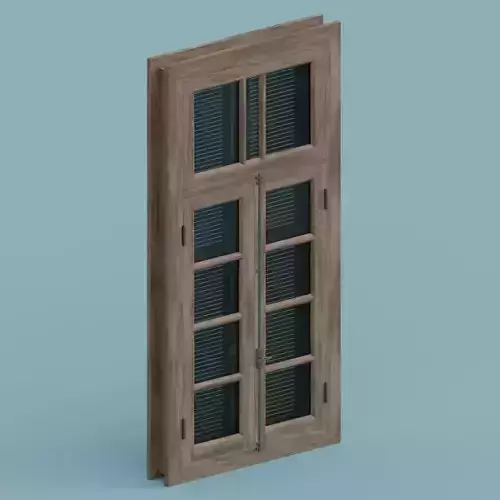 Wood Window Low-poly 3D model