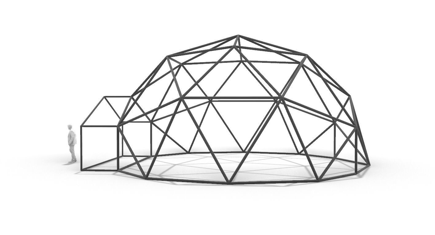 Geodesic Dome with Entry v1 3D model_4