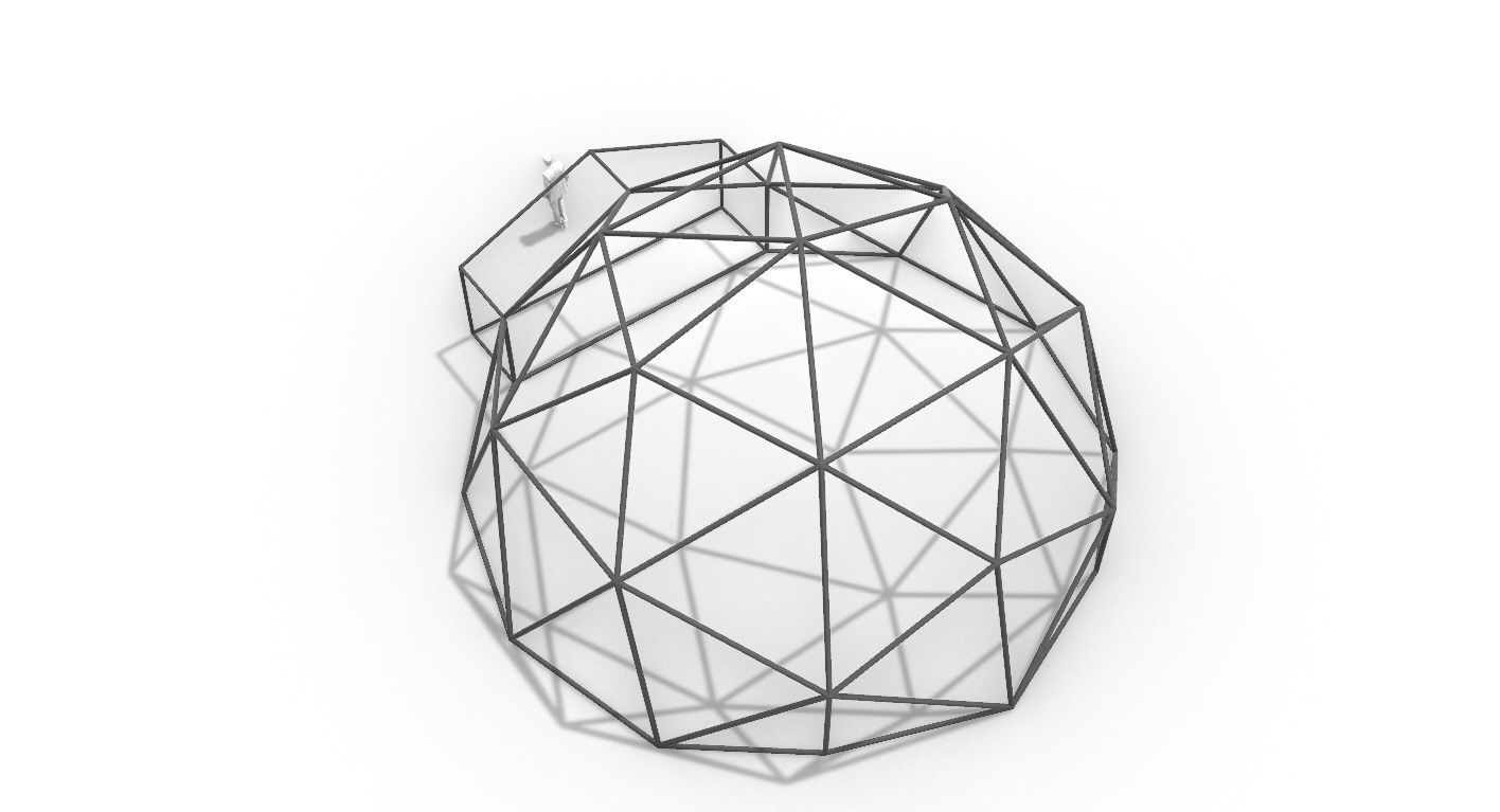 Geodesic Dome with Entry v1 3D model_48