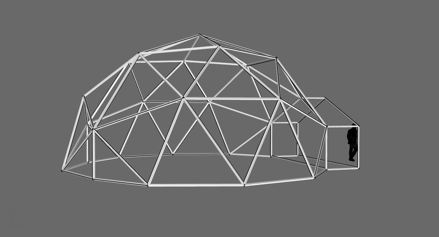 Geodesic Dome with Entry v1 3D model_25