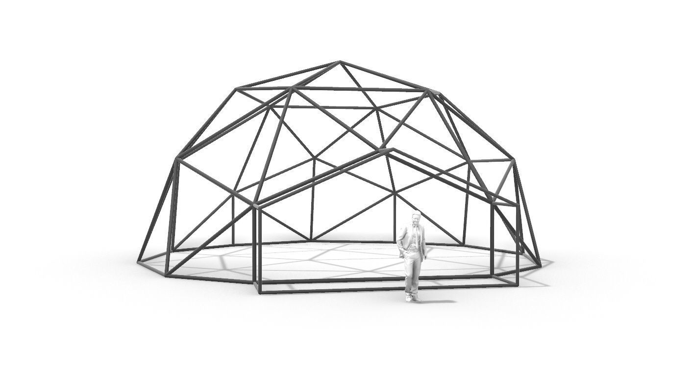 Geodesic Dome with Entry v1 3D model_35