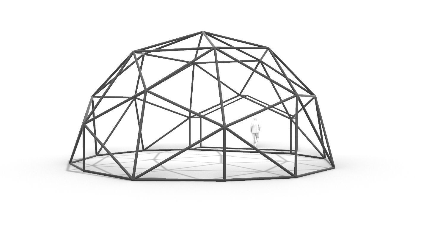 Geodesic Dome with Entry v1 3D model_17