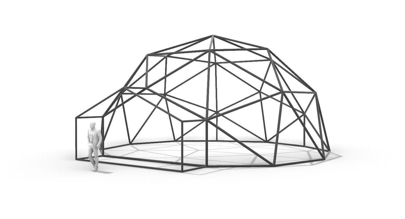 Geodesic Dome with Entry v1 3D model_8
