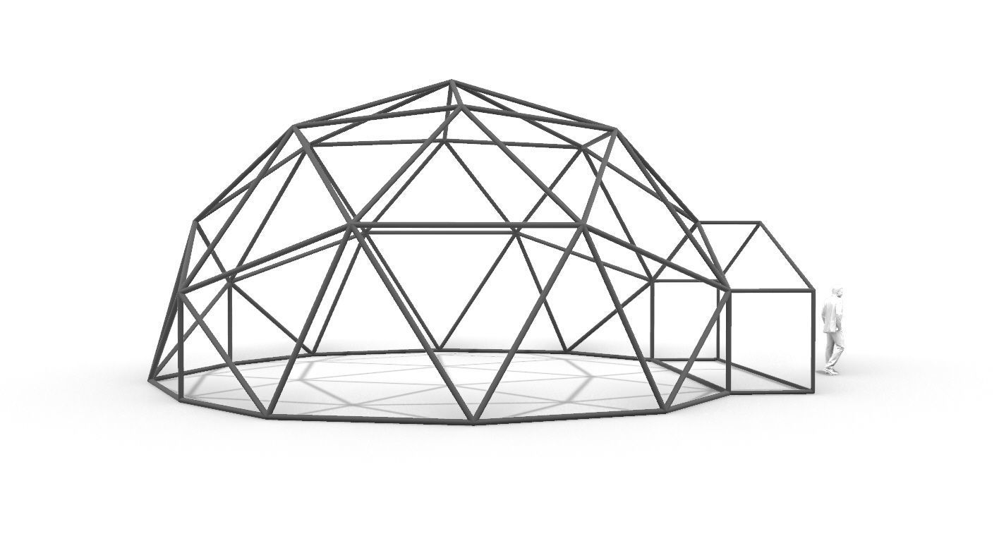 Geodesic Dome with Entry v1 3D model_24