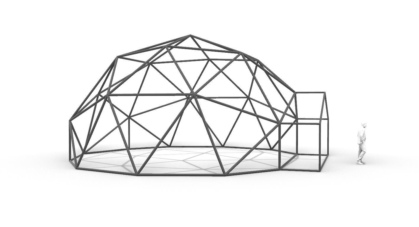 Geodesic Dome with Entry v1 3D model_22