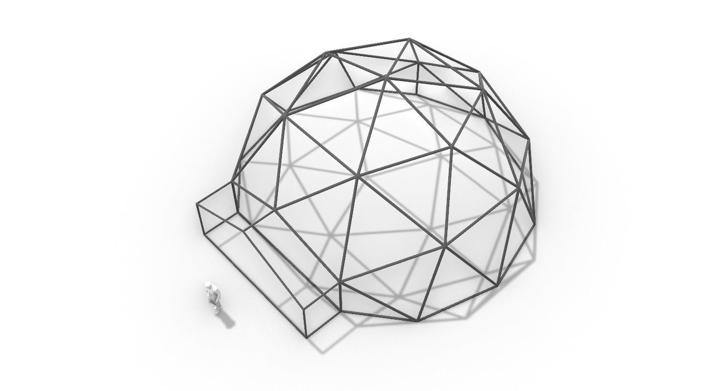 Geodesic Dome with Entry v1 3D model_39
