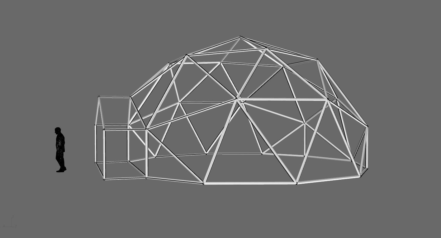 Geodesic Dome with Entry v1 3D model_101