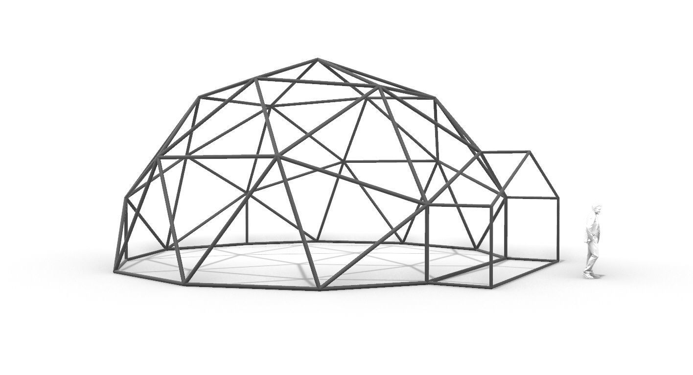 Geodesic Dome with Entry v1 3D model_28