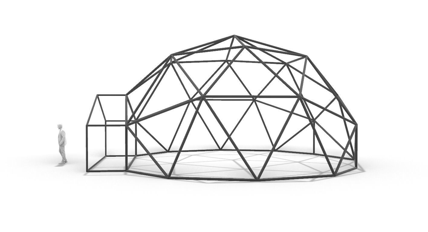 Geodesic Dome with Entry v1 3D model_3