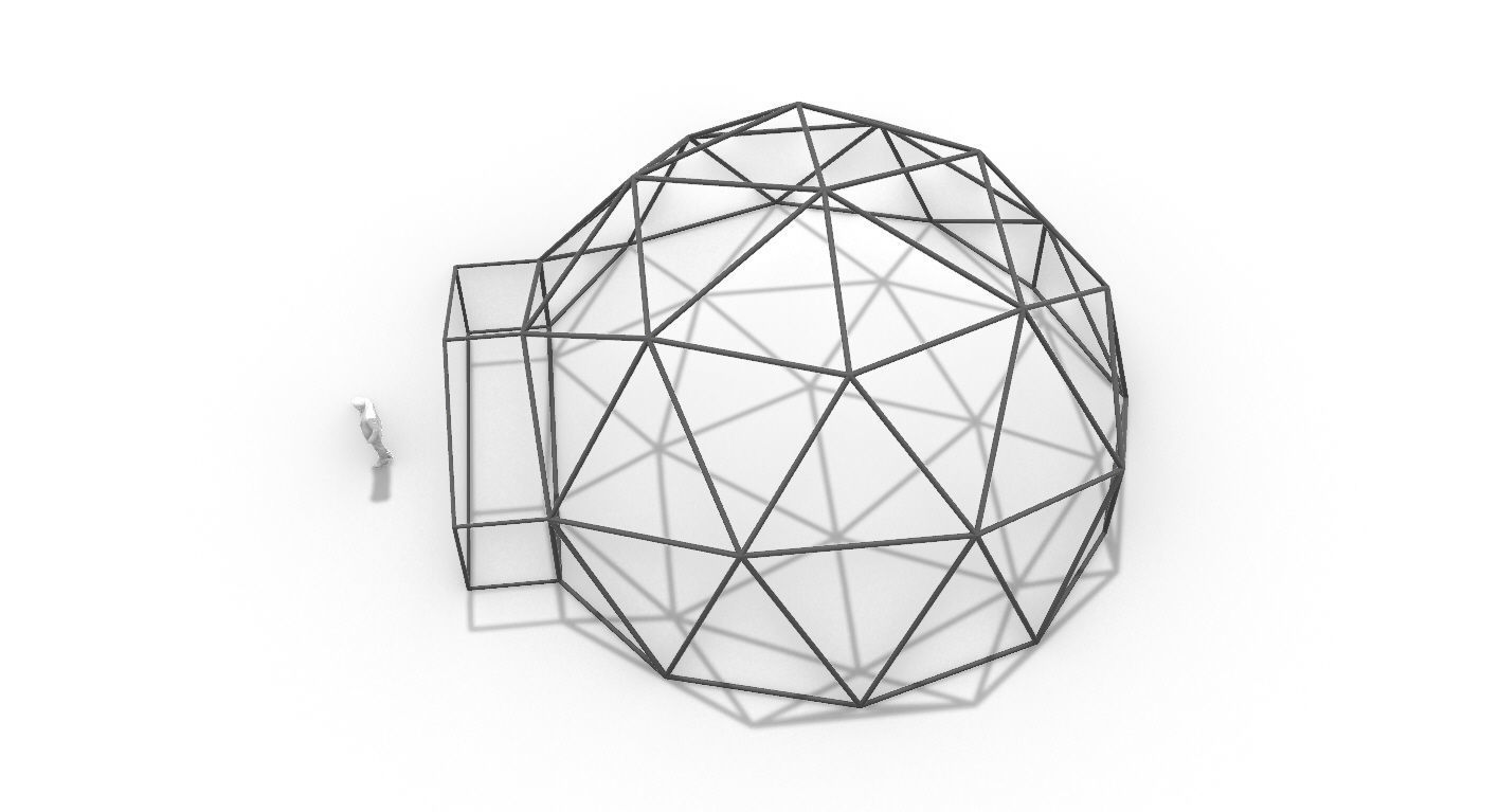 Geodesic Dome with Entry v1 3D model_40