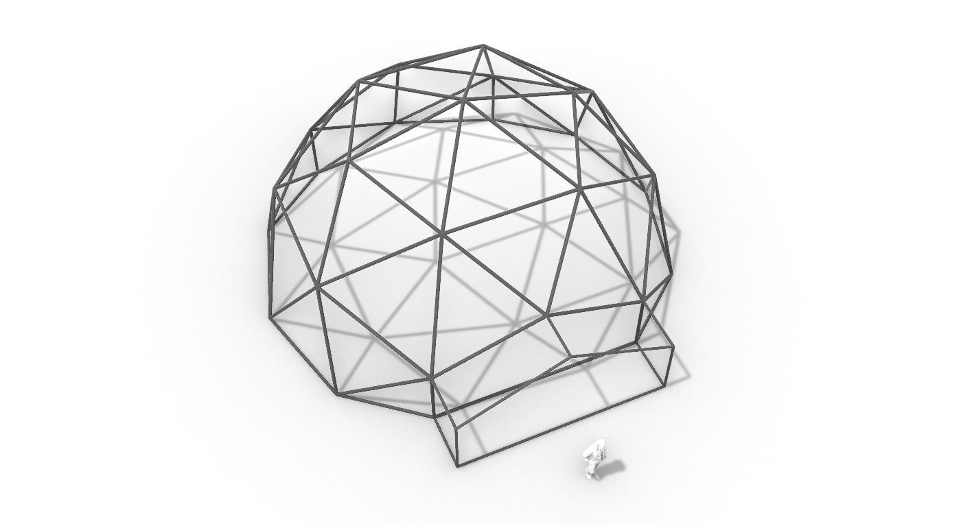 Geodesic Dome with Entry v1 3D model_64