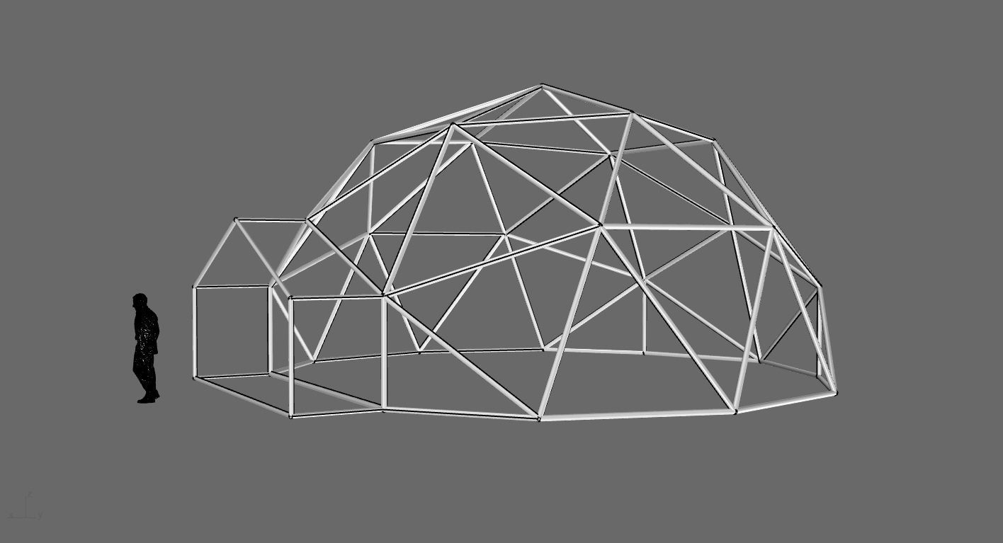 Geodesic Dome with Entry v1 3D model_102