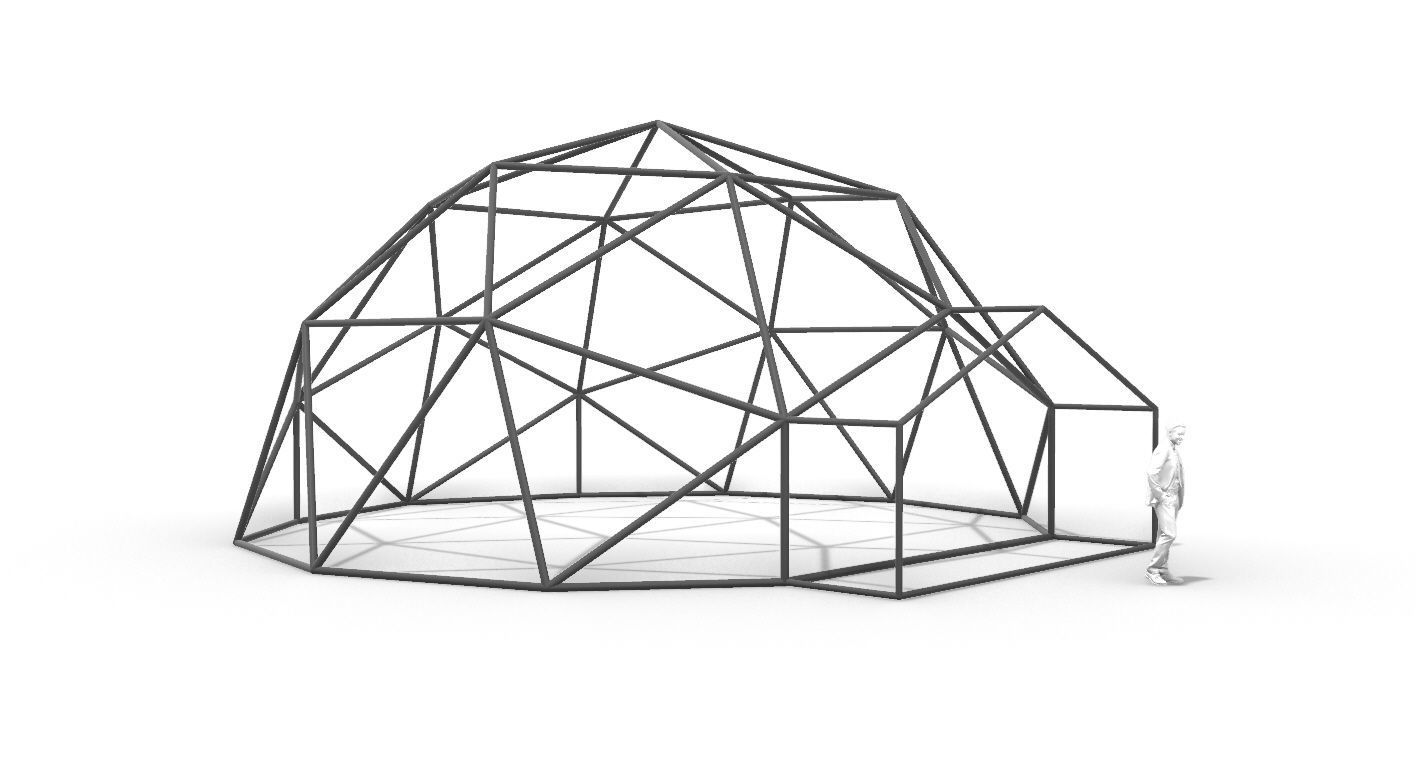 Geodesic Dome with Entry v1 3D model_32
