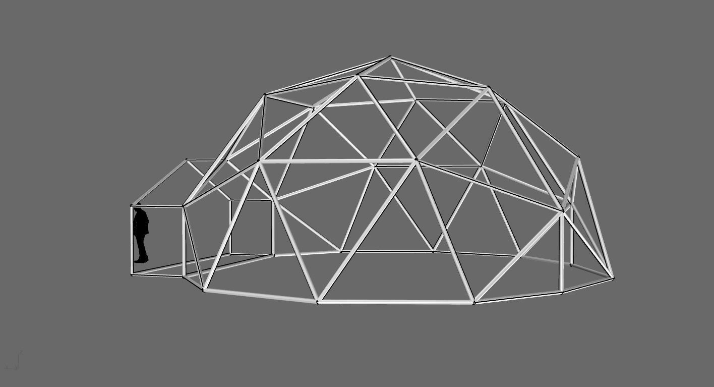 Geodesic Dome with Entry v1 3D model_105