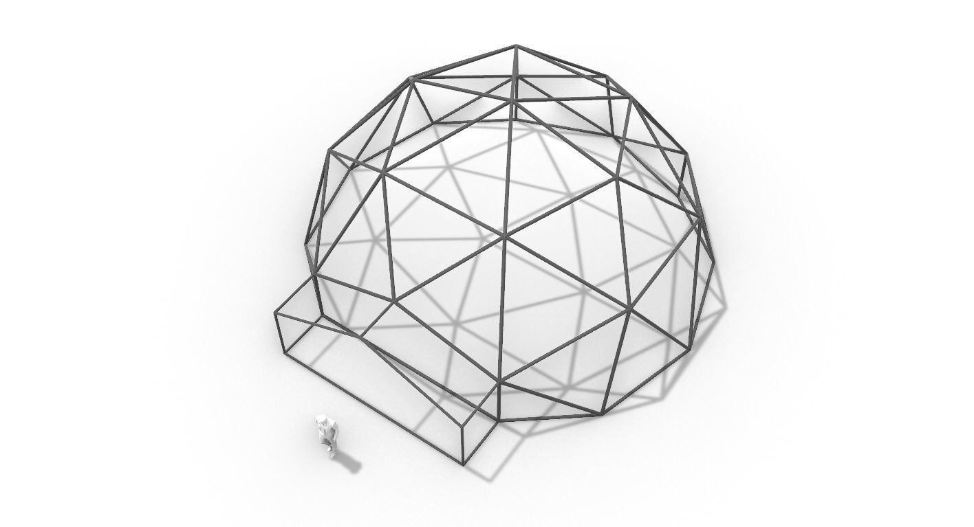Geodesic Dome with Entry v1 3D model_38