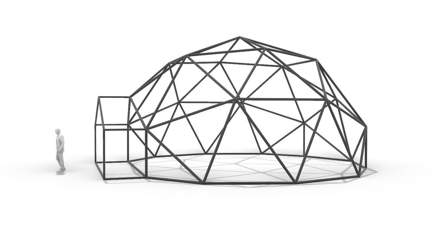 Geodesic Dome with Entry v1 3D model_7