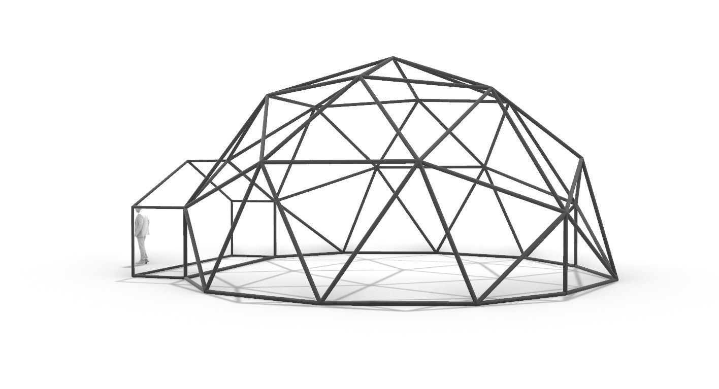Geodesic Dome with Entry v1 3D model_9