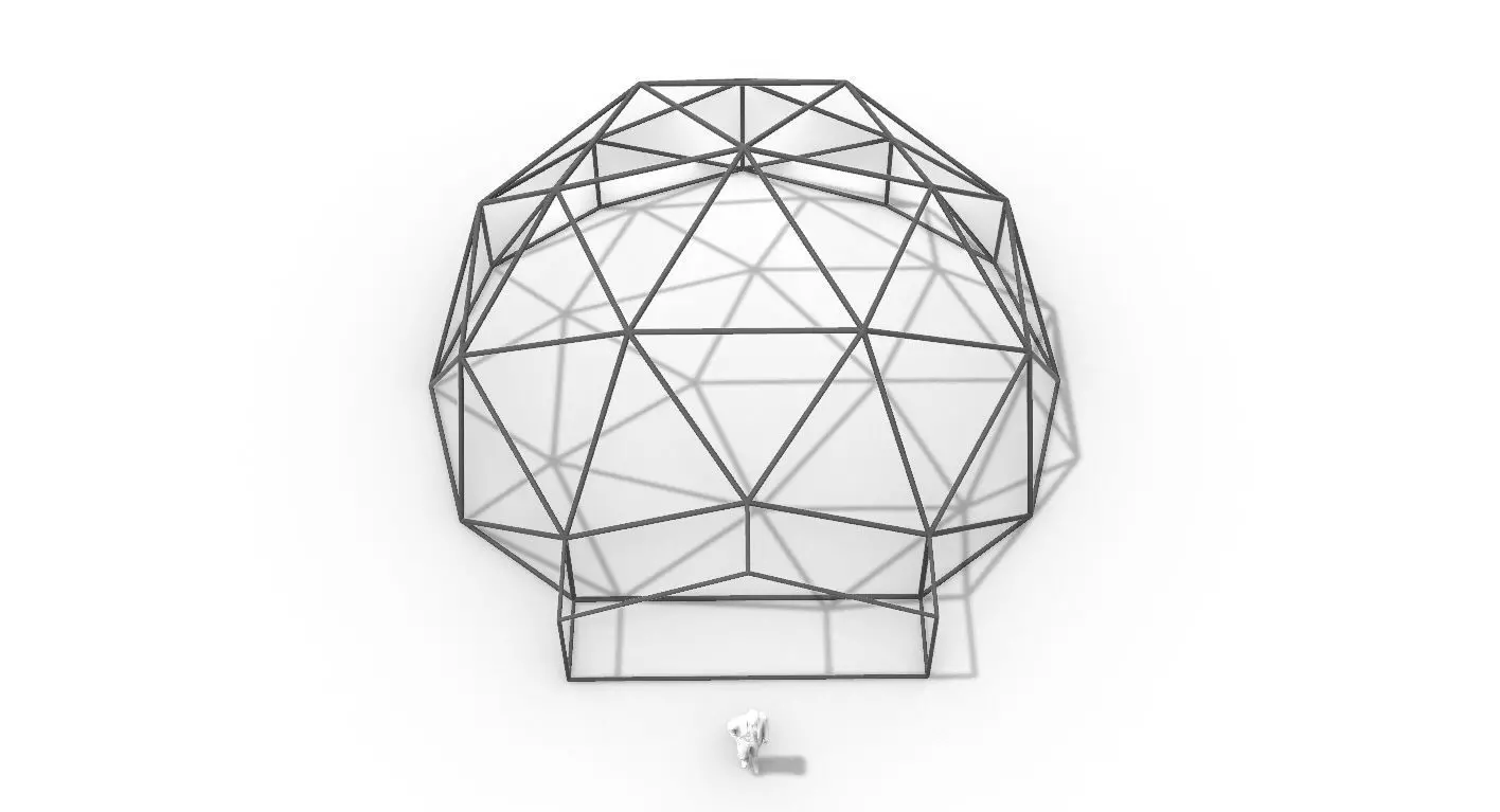 Geodesic Dome with Entry v1 3D model_0
