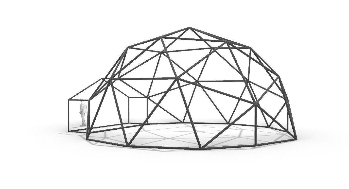 Geodesic Dome with Entry v1 3D model_10
