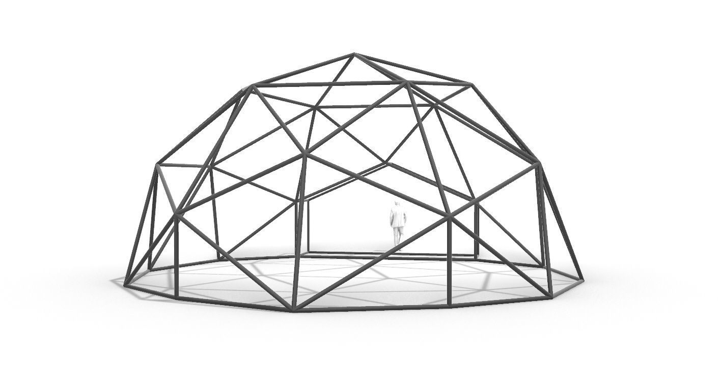 Geodesic Dome with Entry v1 3D model_16