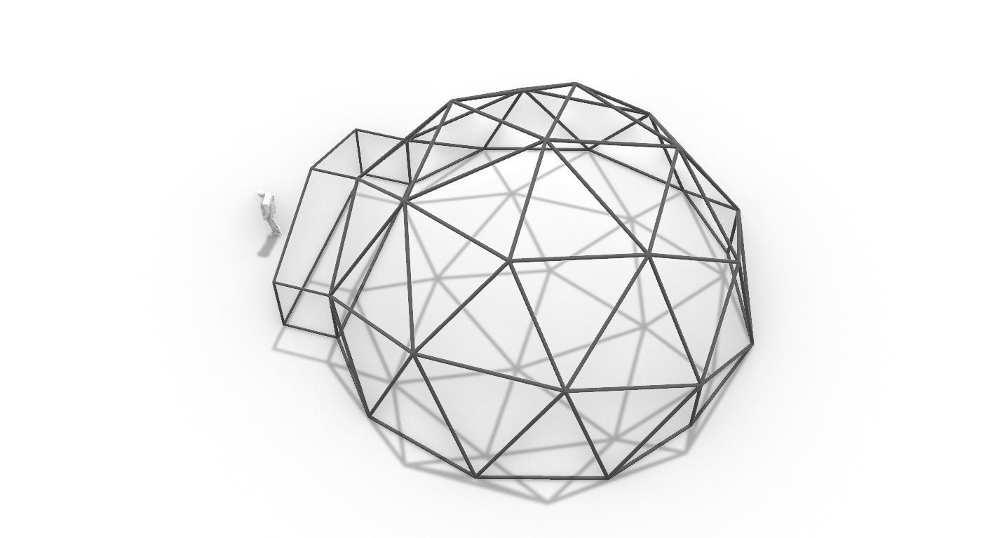 Geodesic Dome with Entry v1 3D model_45