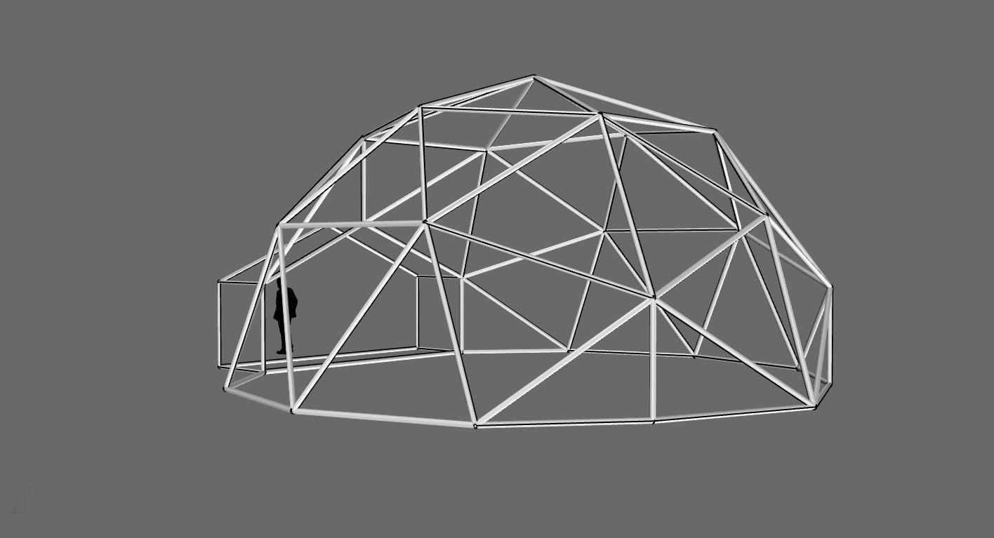 Geodesic Dome with Entry v1 3D model_106
