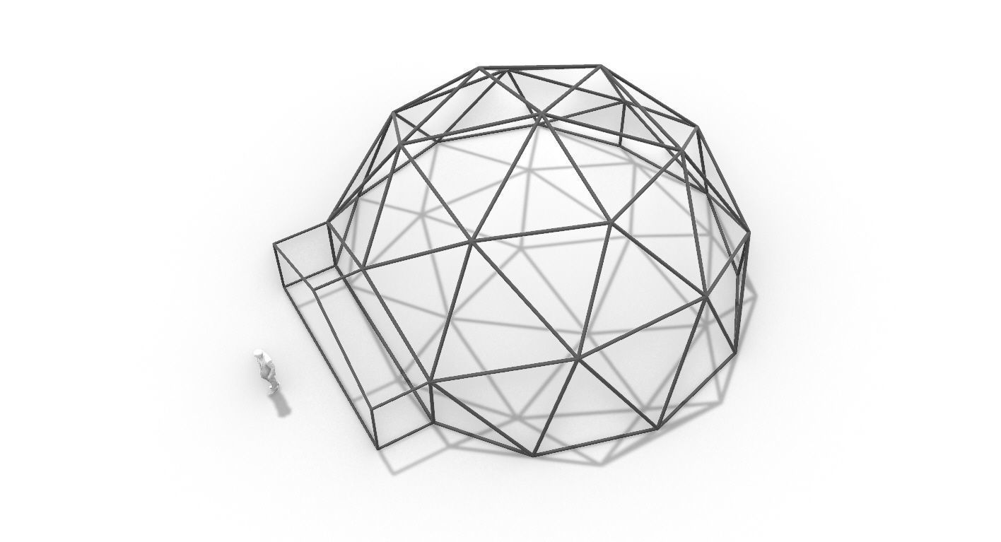 Geodesic Dome with Entry v1 3D model_43