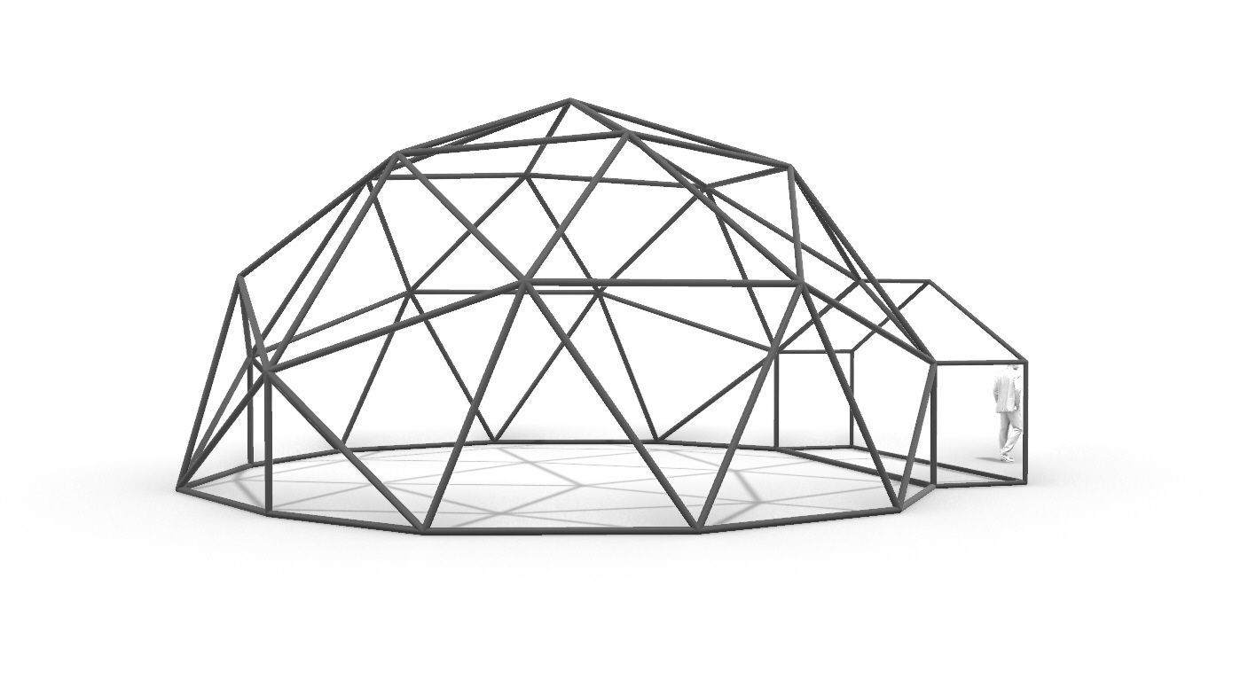 Geodesic Dome with Entry v1 3D model_21