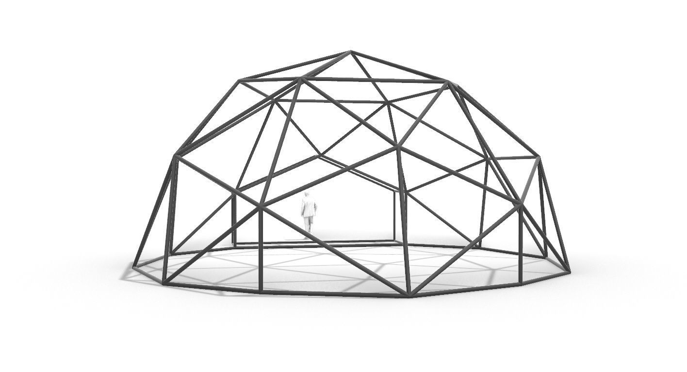 Geodesic Dome with Entry v1 3D model_14