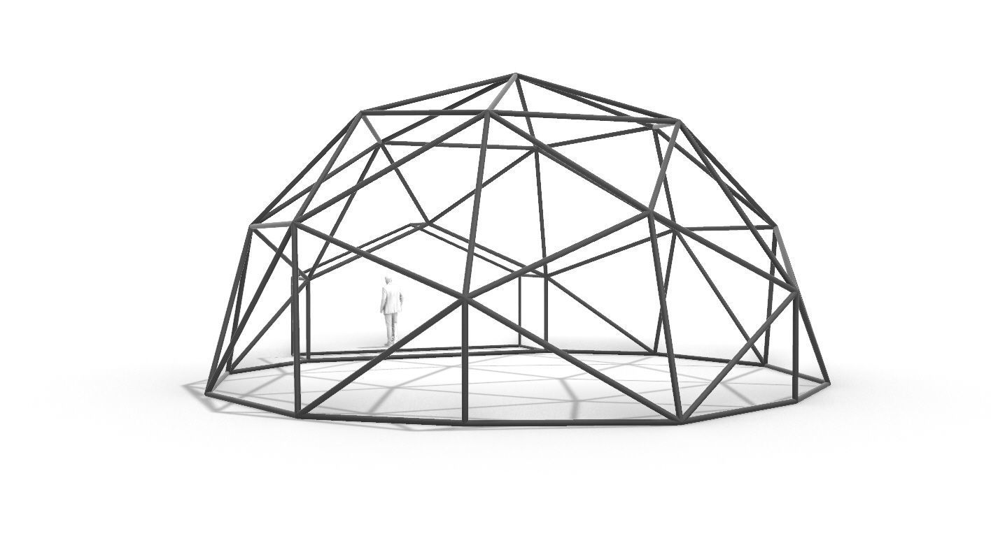 Geodesic Dome with Entry v1 3D model_13