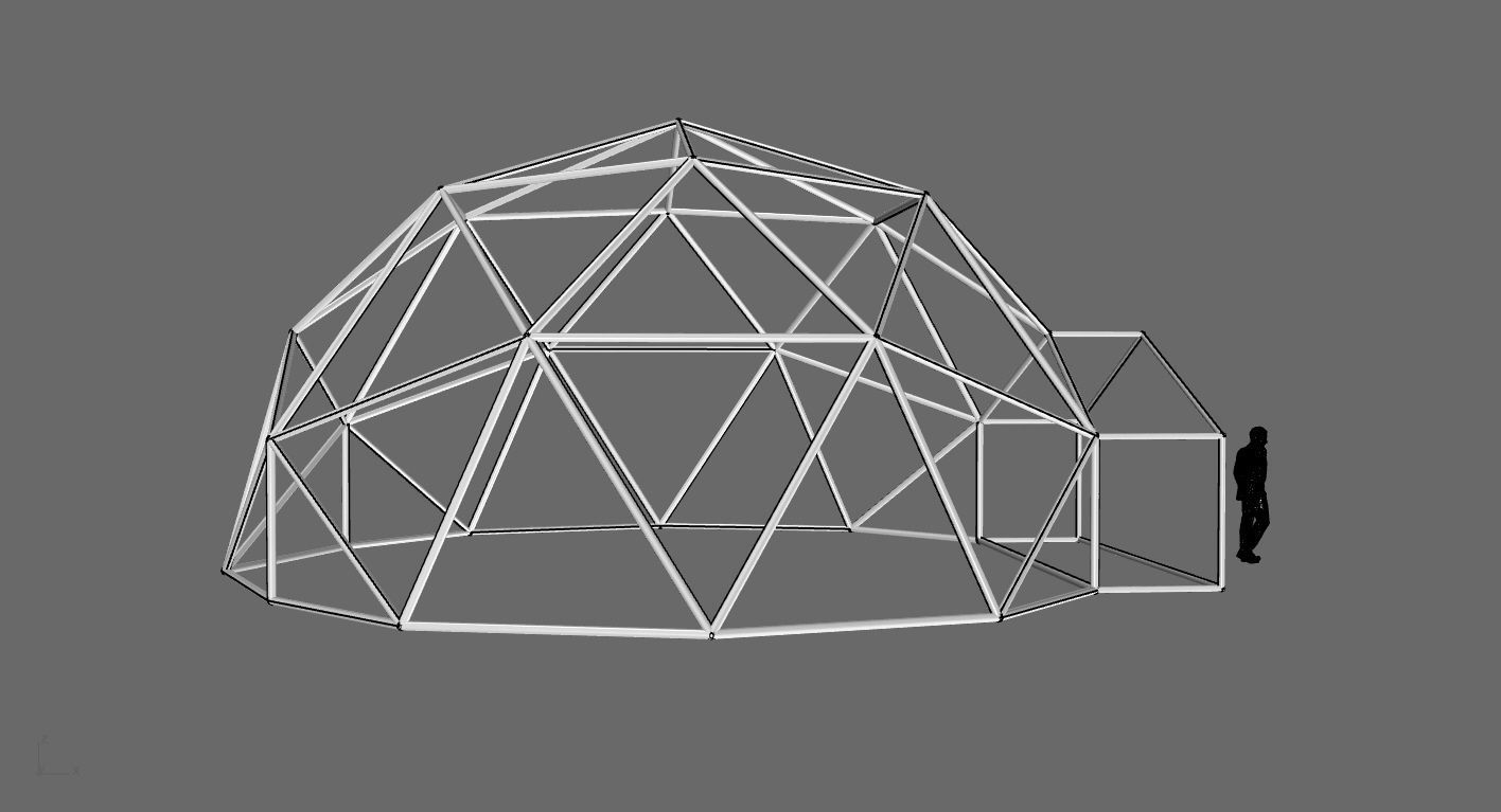 Geodesic Dome with Entry v1 3D model_122