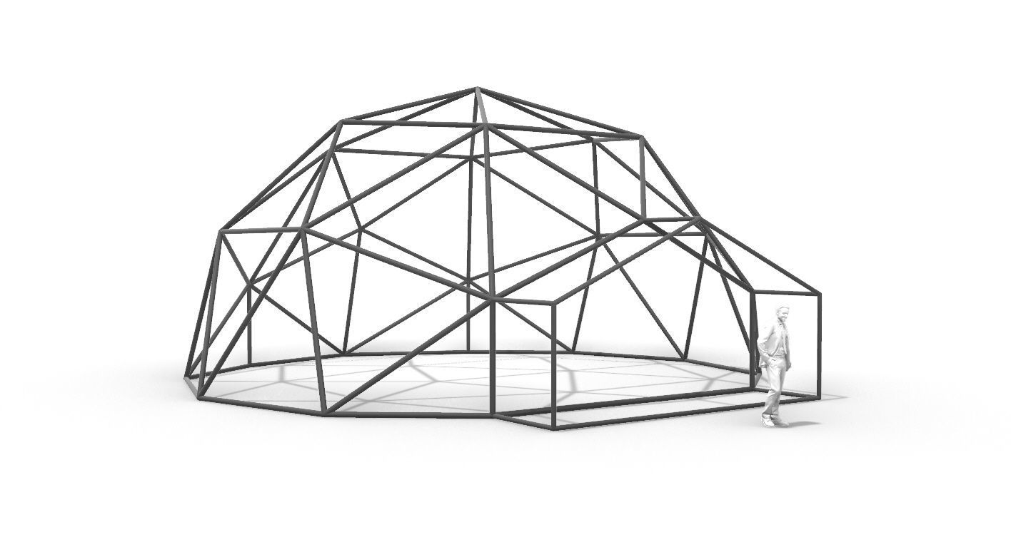 Geodesic Dome with Entry v1 3D model_33