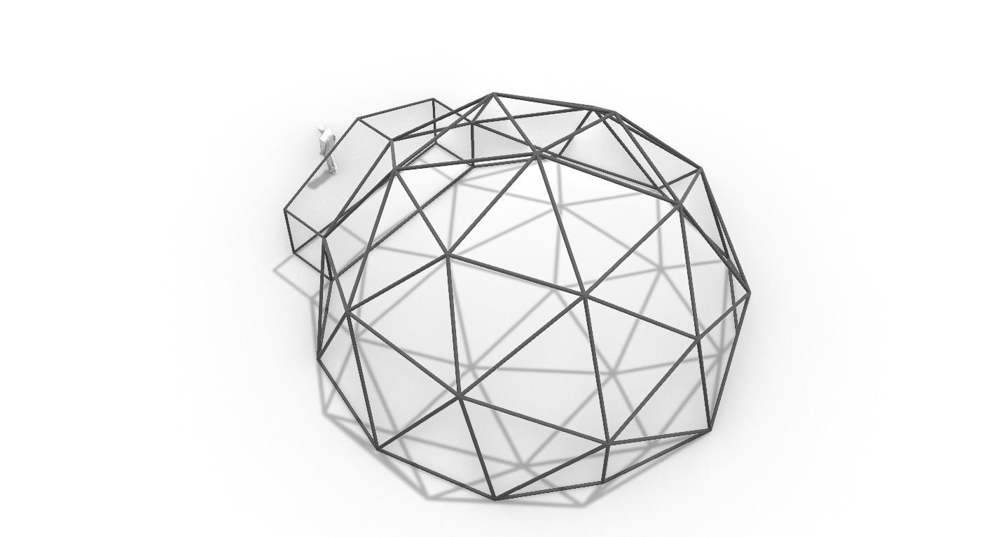 Geodesic Dome with Entry v1 3D model_47