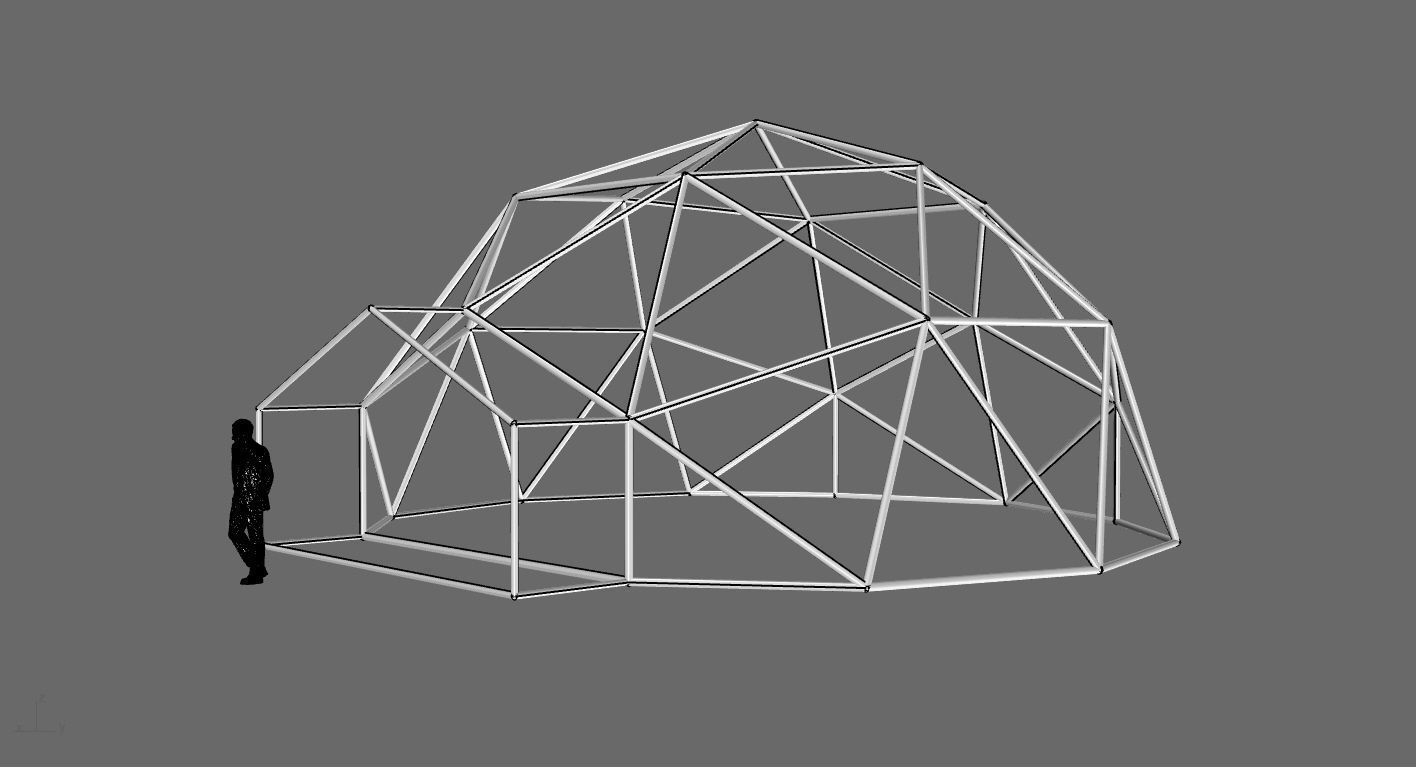 Geodesic Dome with Entry v1 3D model_99
